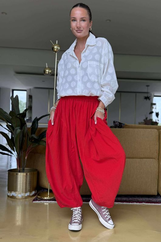 Made in Italy Cooper Needlecord Sia Pant Salsa